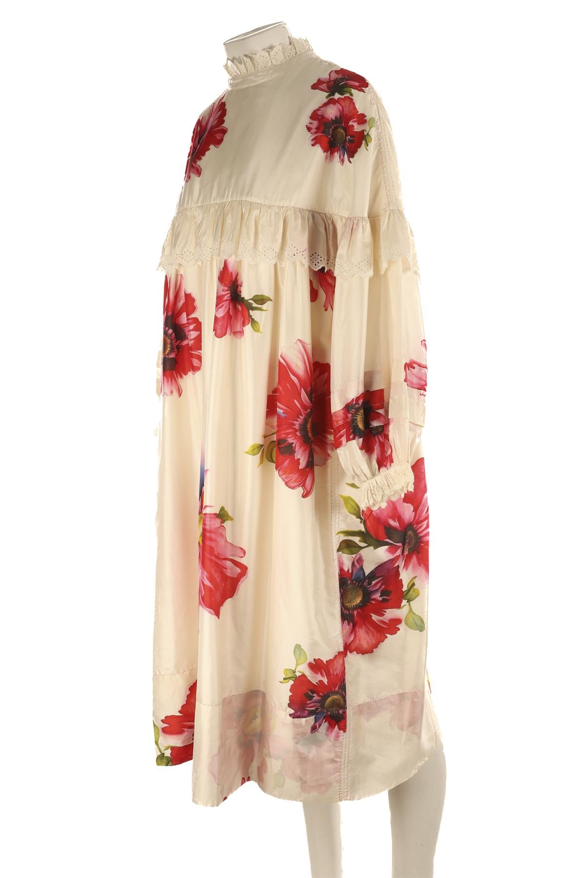 PÉRO CREAM SILK MIDI DRESS FR 38 UK 10