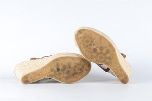 JIMMY CHOO BROWN LEATHER WEDGE SANDALS EU 38 UK 5 US 8