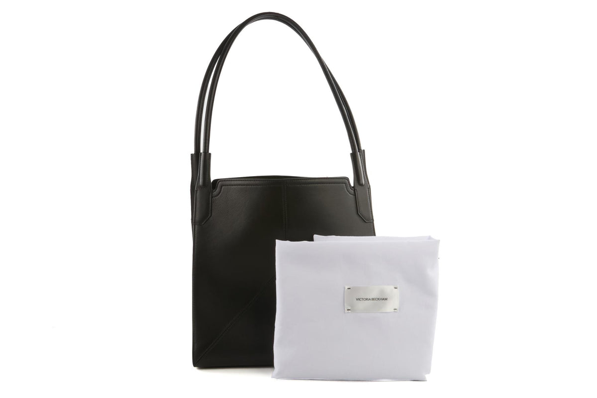 VICTORIA BECKHAM BLACK VICTORIA LEATHER TOTE BAG