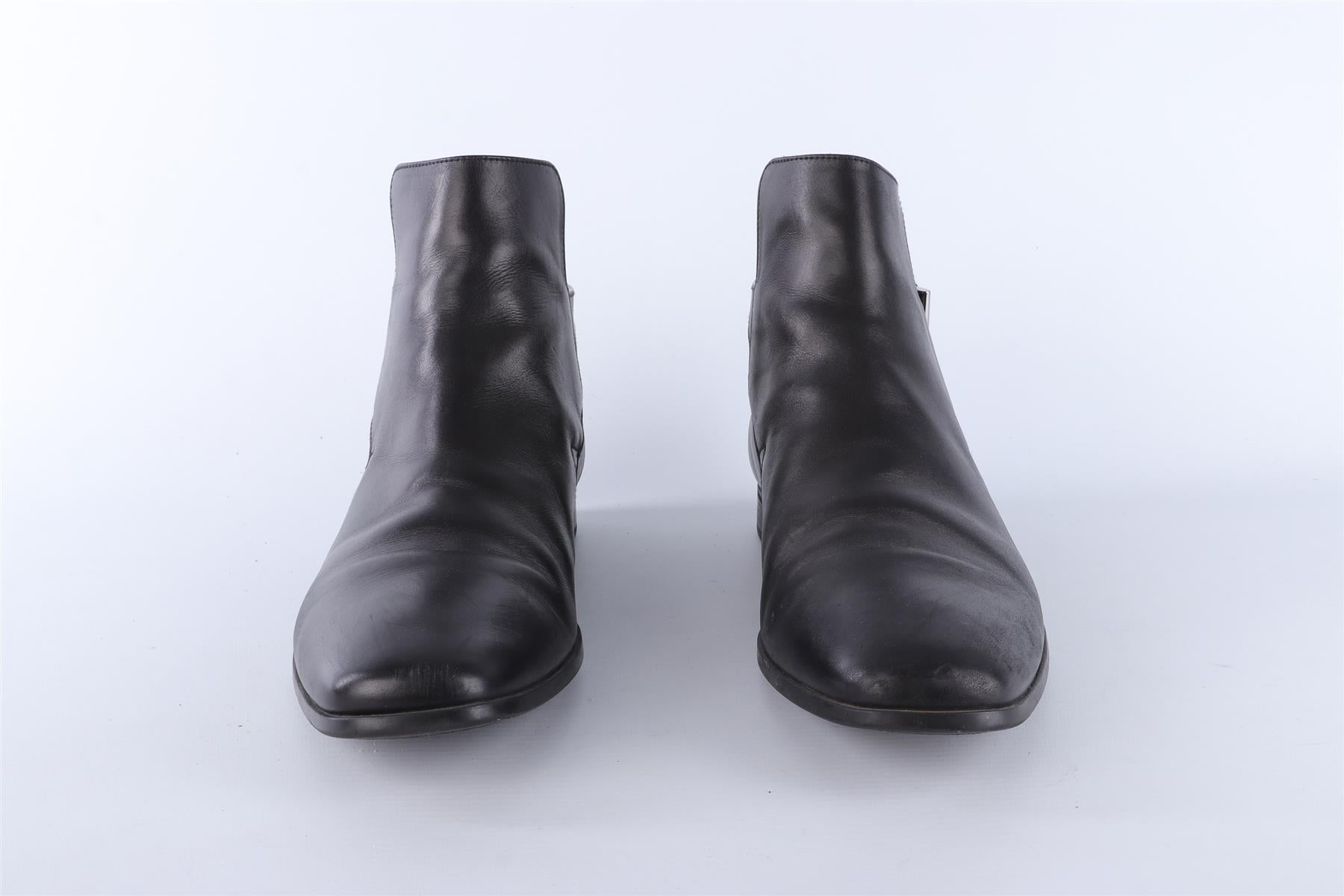 PRADA MEN'S BLACK LEATHER ANKLE BOOTS EU 42.5 UK 8.5 US 9.5