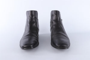 PRADA MEN'S BLACK LEATHER ANKLE BOOTS EU 42.5 UK 8.5 US 9.5