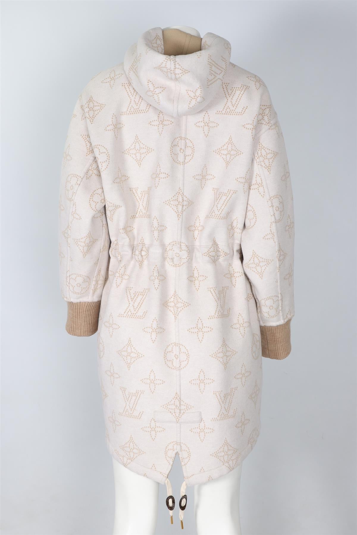 LOUIS VUITTON BEIGE 2025 MONOGRAM CASHGORA COAT IT 38 UK 6
