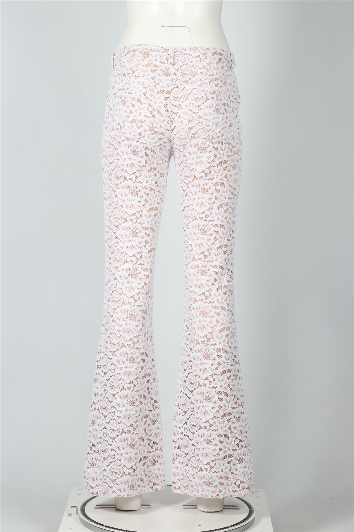 MICHAEL KORS COLLECTION WHITE LACE FLARED PANTS US 6 UK 10