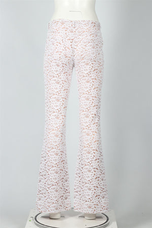 MICHAEL KORS COLLECTION WHITE LACE FLARED PANTS US 6 UK 10