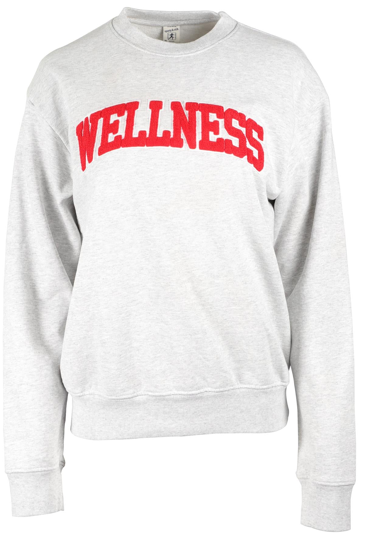 SPORTY & RICH GREY COTTON SWEATSHIRT XSMALL