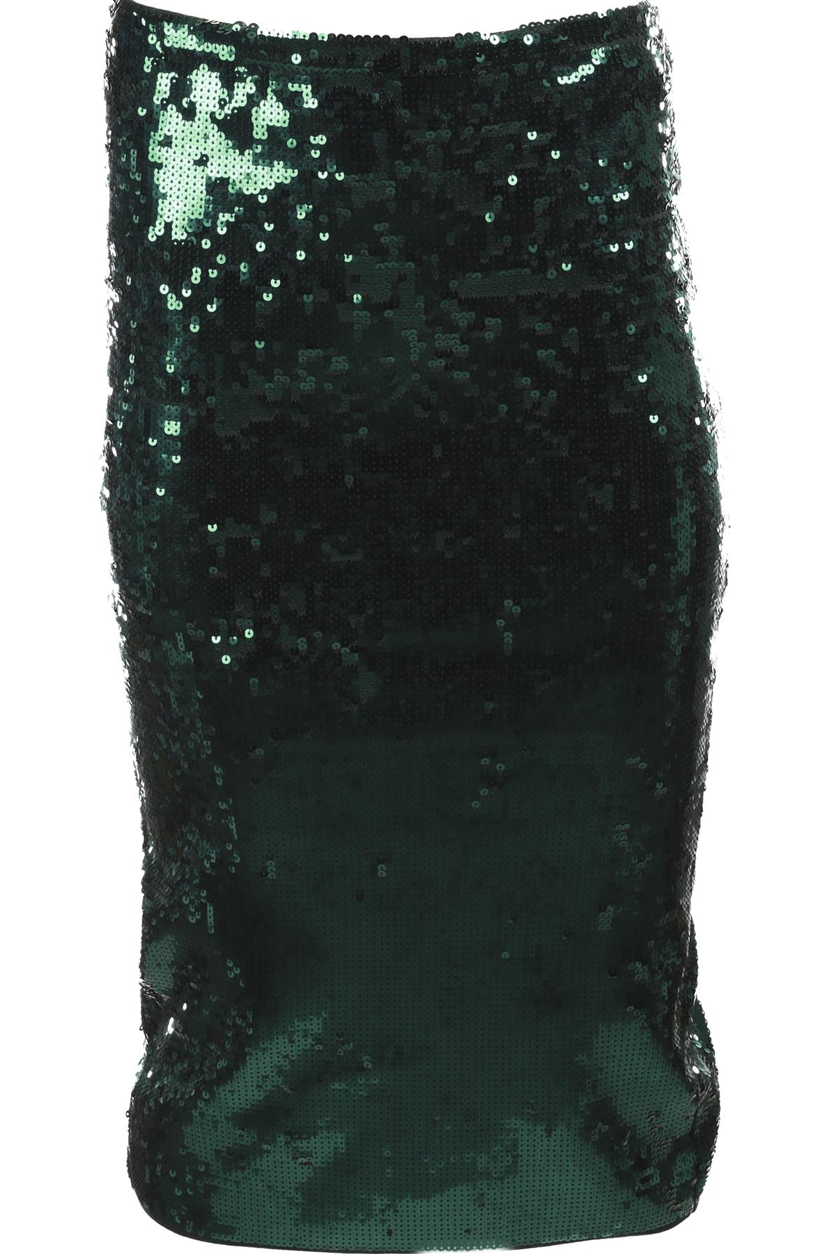 SANDRO GREEN SEQUIN MIDI SKIRT