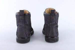 HERMÈS MEN'S BLACK LEATHER SNEAKERS EU 42 UK 8 US 9.5