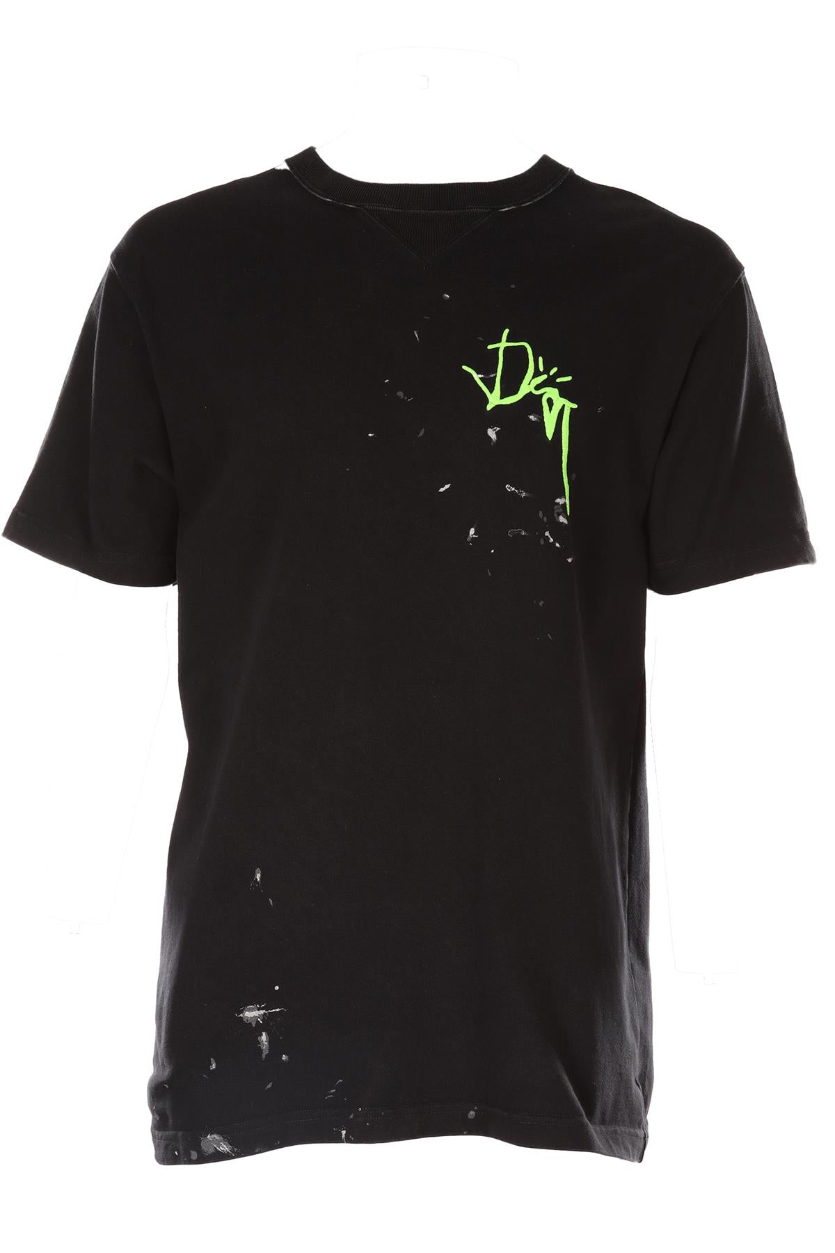 CHRISTIAN DIOR BLACK MEN'S COTTON T-SHIRT SMALL