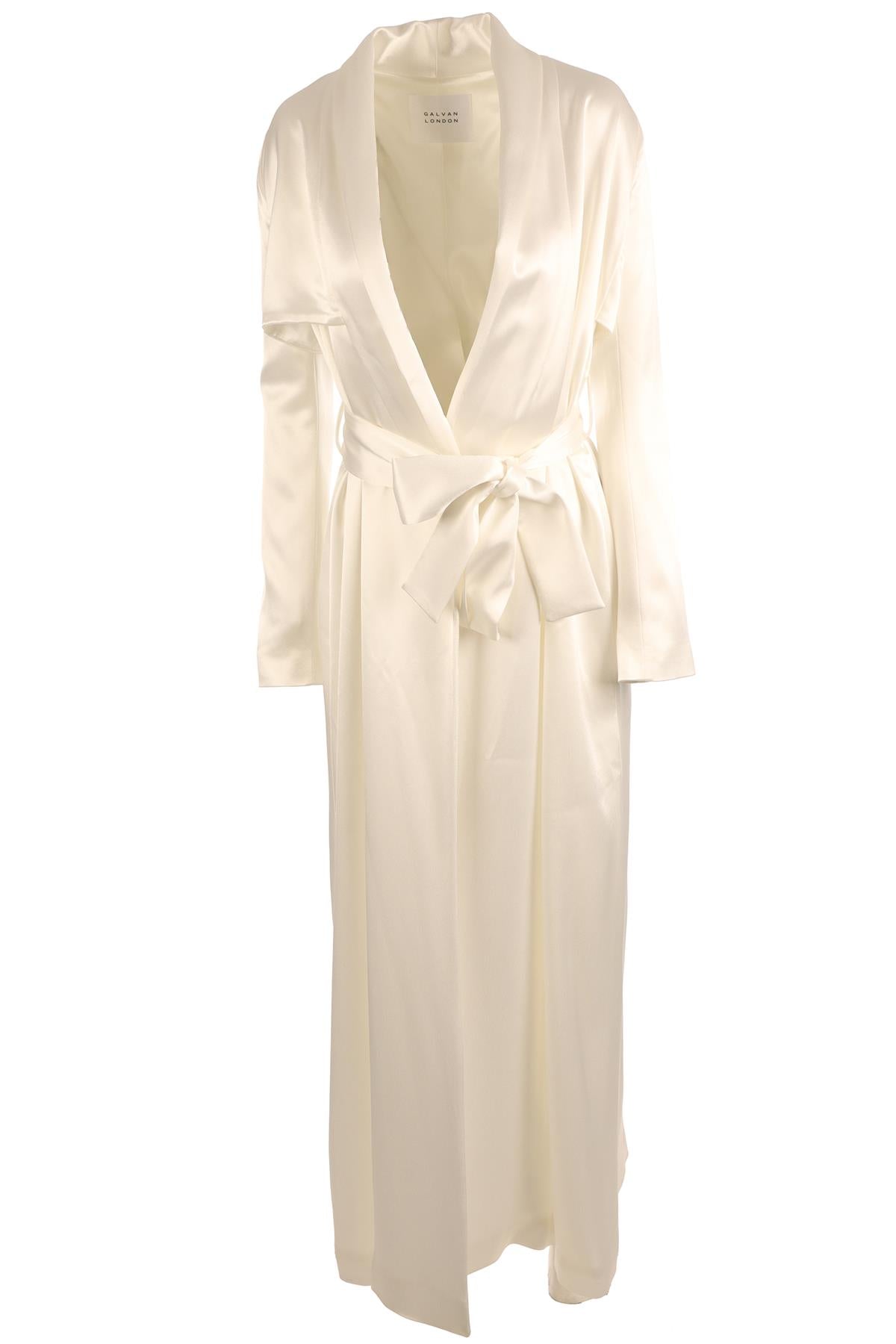 GALVAN LONDON IVORY SATIN COAT SMALL
