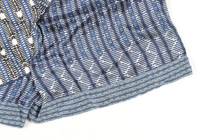ASCENO BLUE SILK SHIRT & SHORTS SET SMALL