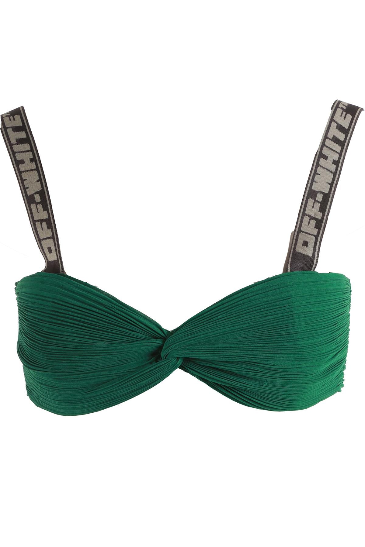 OFF-WHITE GREEN PLISSE TOP IT 42 UK 10
