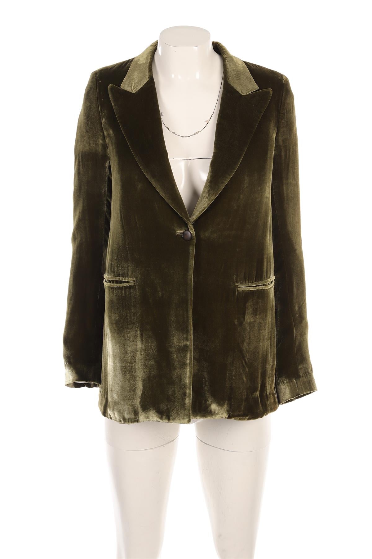 ALEX EAGLE GREEN VELVET BLAZER UK 8