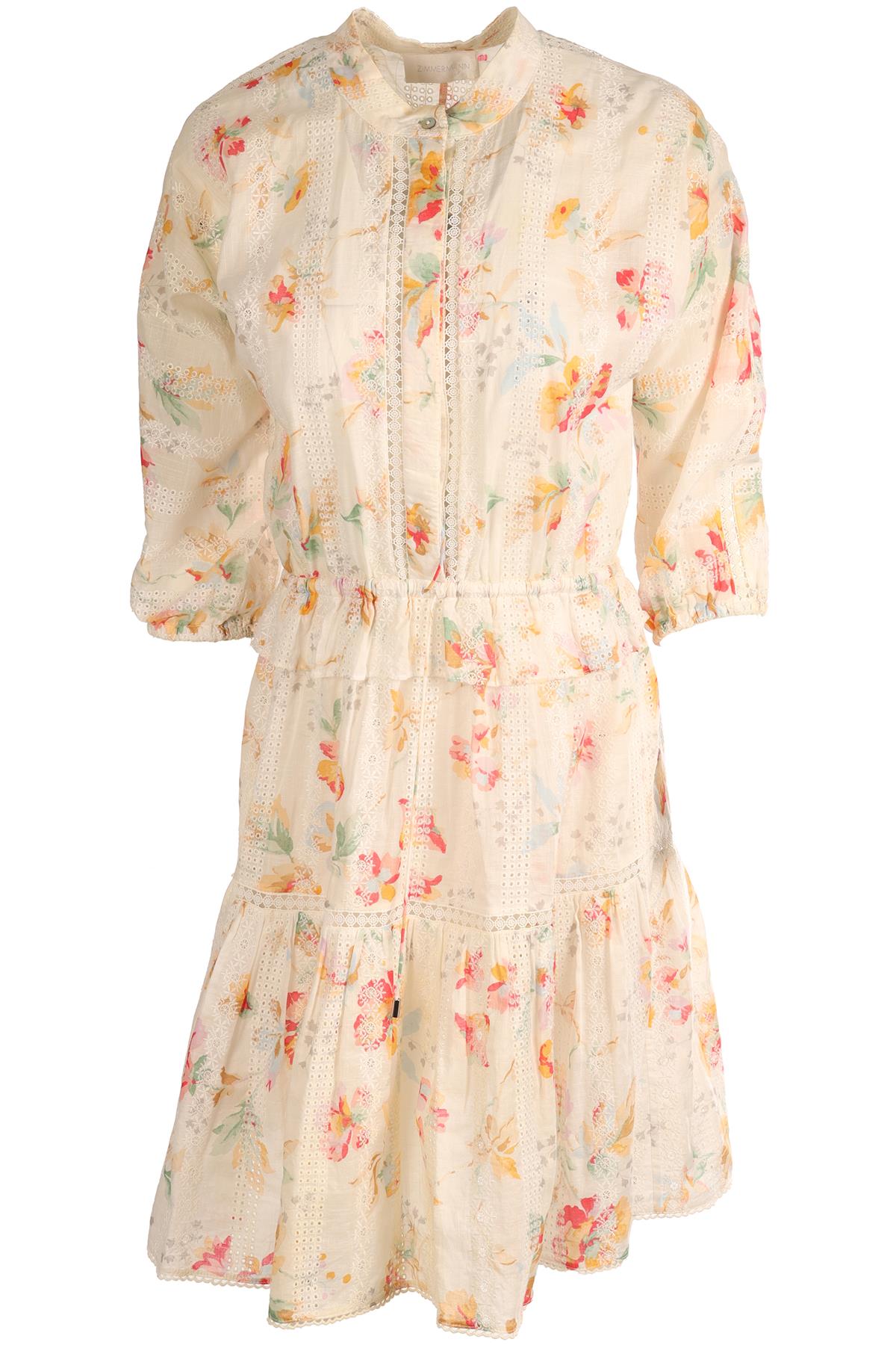 ZIMMERMANN WHITE COTTON MINI DRESS 0 UK 8