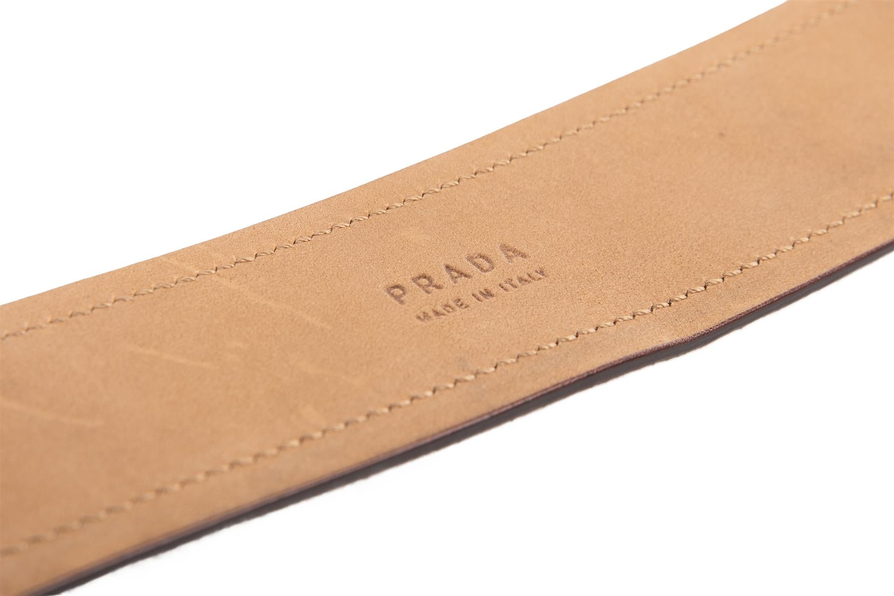 PRADA BRONZE LEATHER BELT 90CM