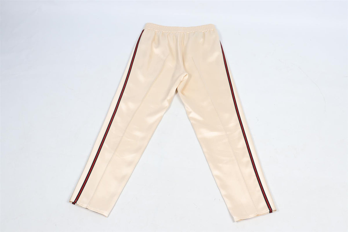GUCCI CREAM SATIN STRAIGHT LEG PANTS IT 38 UK 6