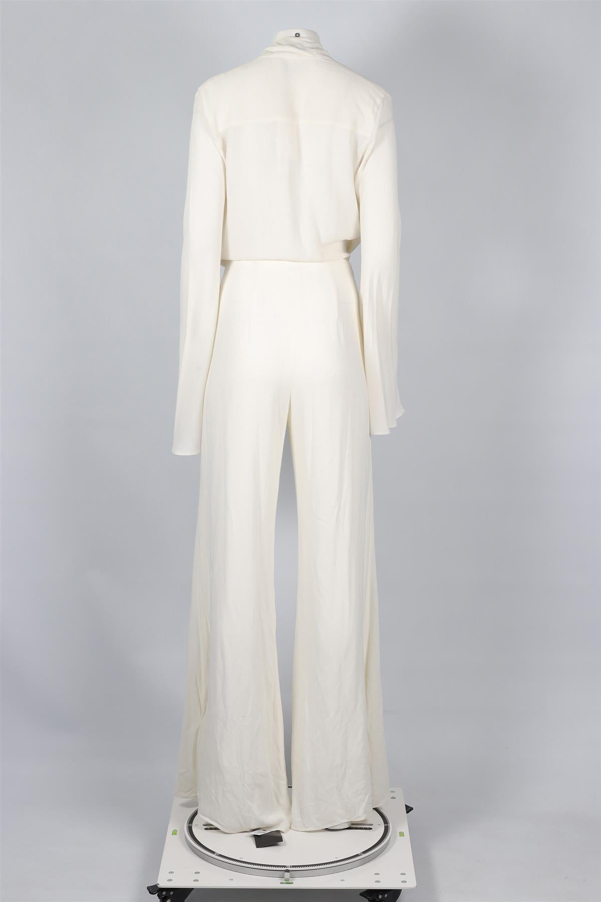 LES HÉROÏNES WHITE CREPE JUMPSUIT FR 38 UK 10