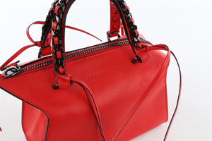 ELENA GHISELLINI RED LEATHER TOTE BAG