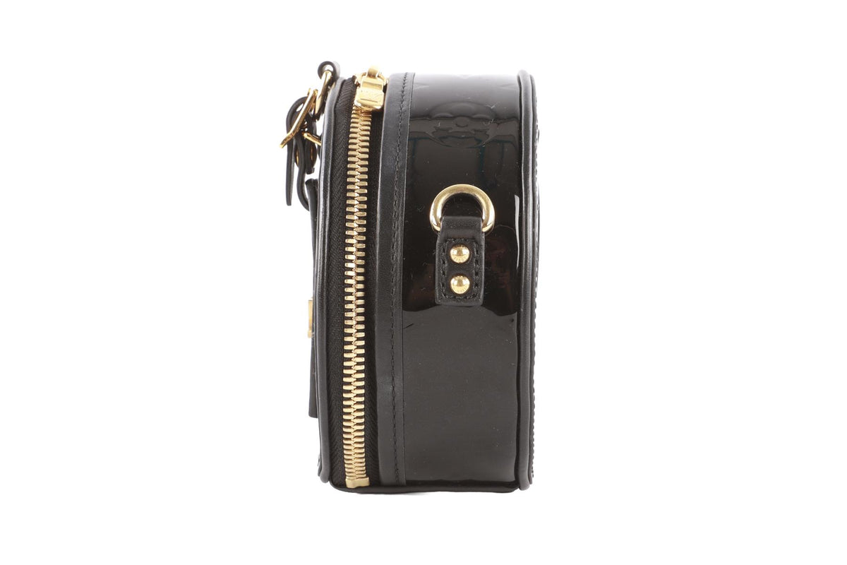 LOUIS VUITTON BLACK 2019 BOÎTE CHAPEAU MINI MONOGRAM PATENT LEATHER CROSSBODY BAG