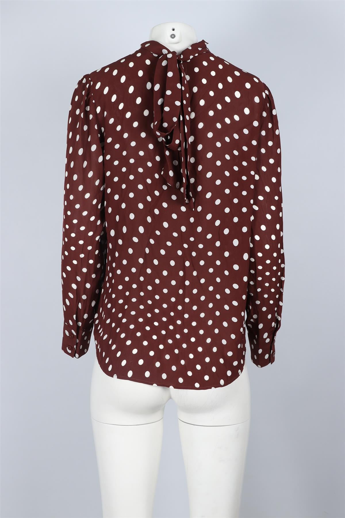 ALEXA CHUNG BROWN CHIFFON TOP UK 10