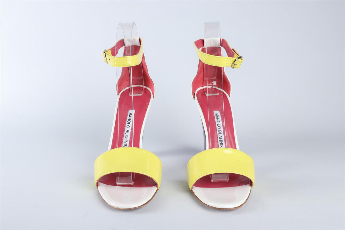 MANOLO BLAHNIK MULTI PATENT LEATHER SANDALS EU 36 UK 3 US 6