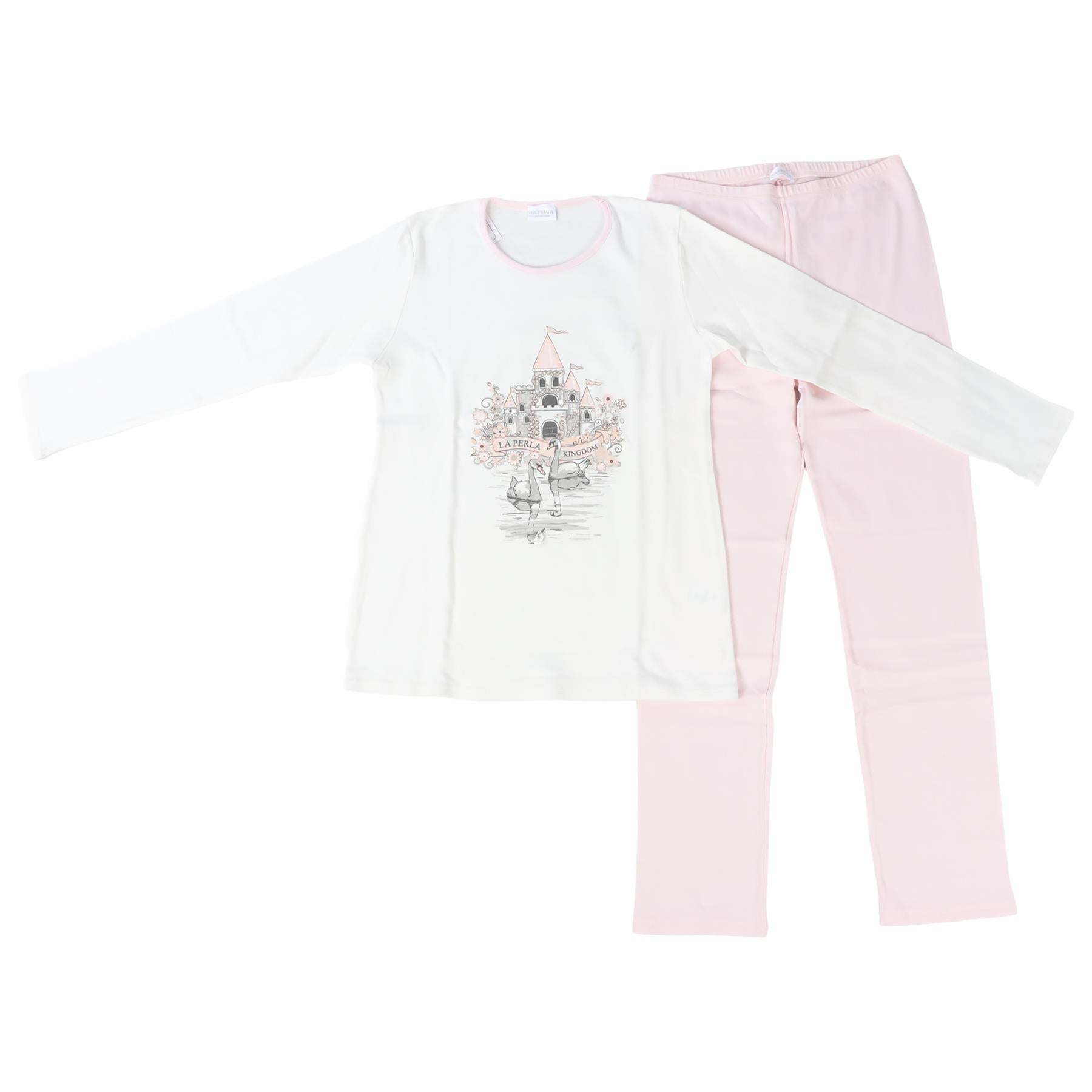 LA PERLA WHITE KIDS GIRLS PYJAMA SET 12 YEARS