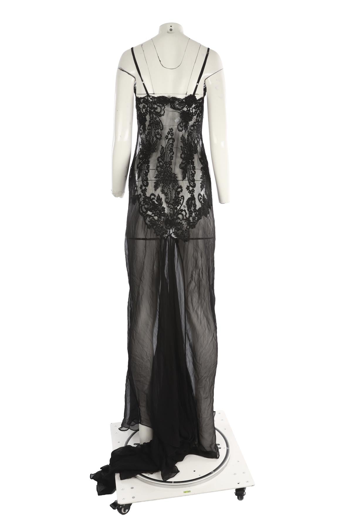 ROSAMOSARIO BLACK LACE MAXI DRESS XS