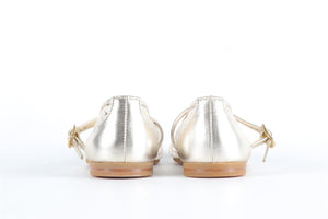 CHRISTIAN DIOR GOLD KIDS GIRLS LEATHER BALLET FLATS EU 27 UK 9 US 10