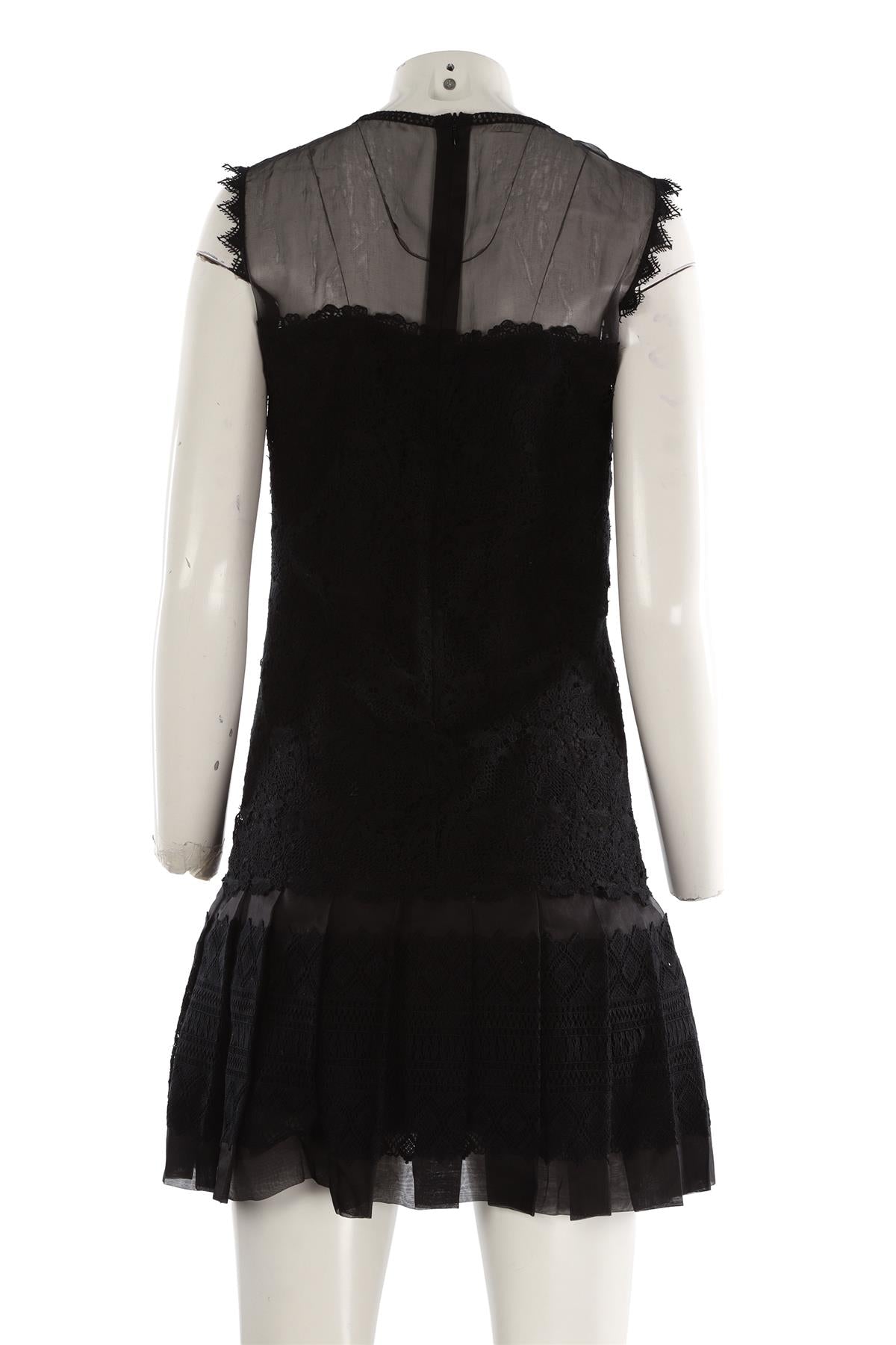 ERMANNO SCERVINO BLACK CROCHET MINI DRESS IT 40 UK 8