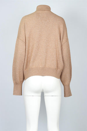 ISABEL MARANT ÉTOILE TAN WOOL BLEND TURTLENECK SWEATER FR 40 UK 12