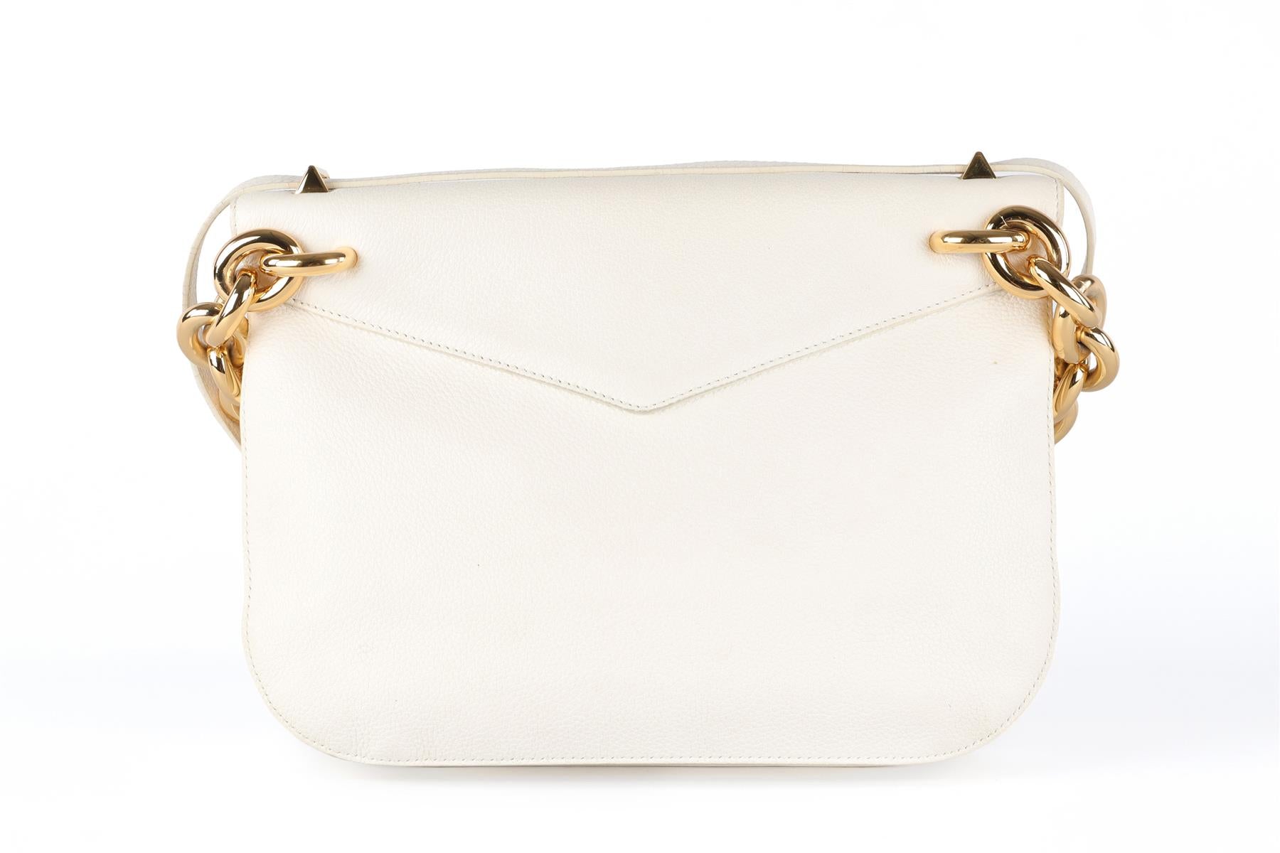 BOTTEGA VENETA WHITE MOUNT MEDIUM LEATHER SHOULDER BAG