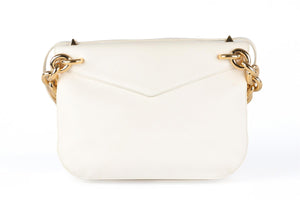 BOTTEGA VENETA WHITE MOUNT MEDIUM LEATHER SHOULDER BAG