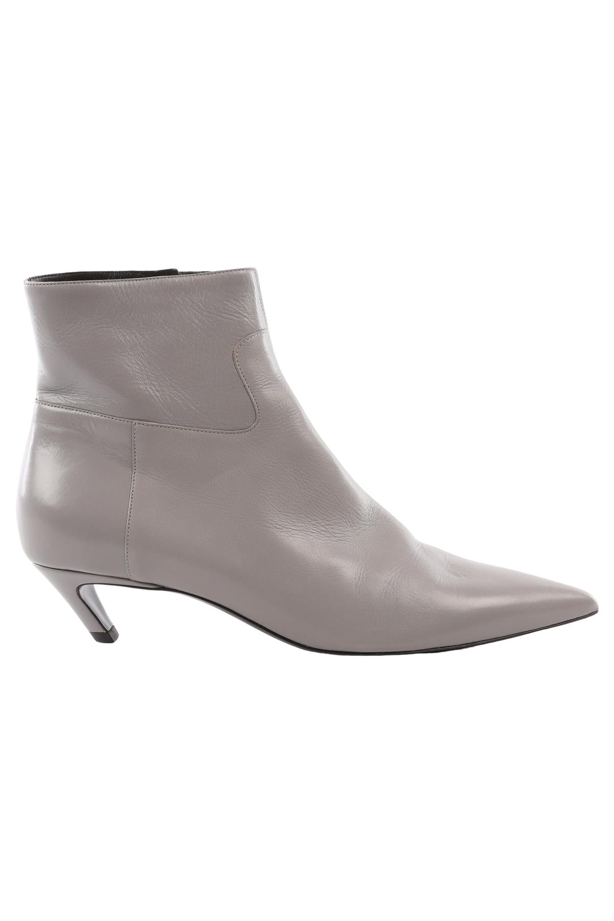 BALCENCIAGA GREY LEATHER ANKLE BOOTS EU 40 UK 7 US 10