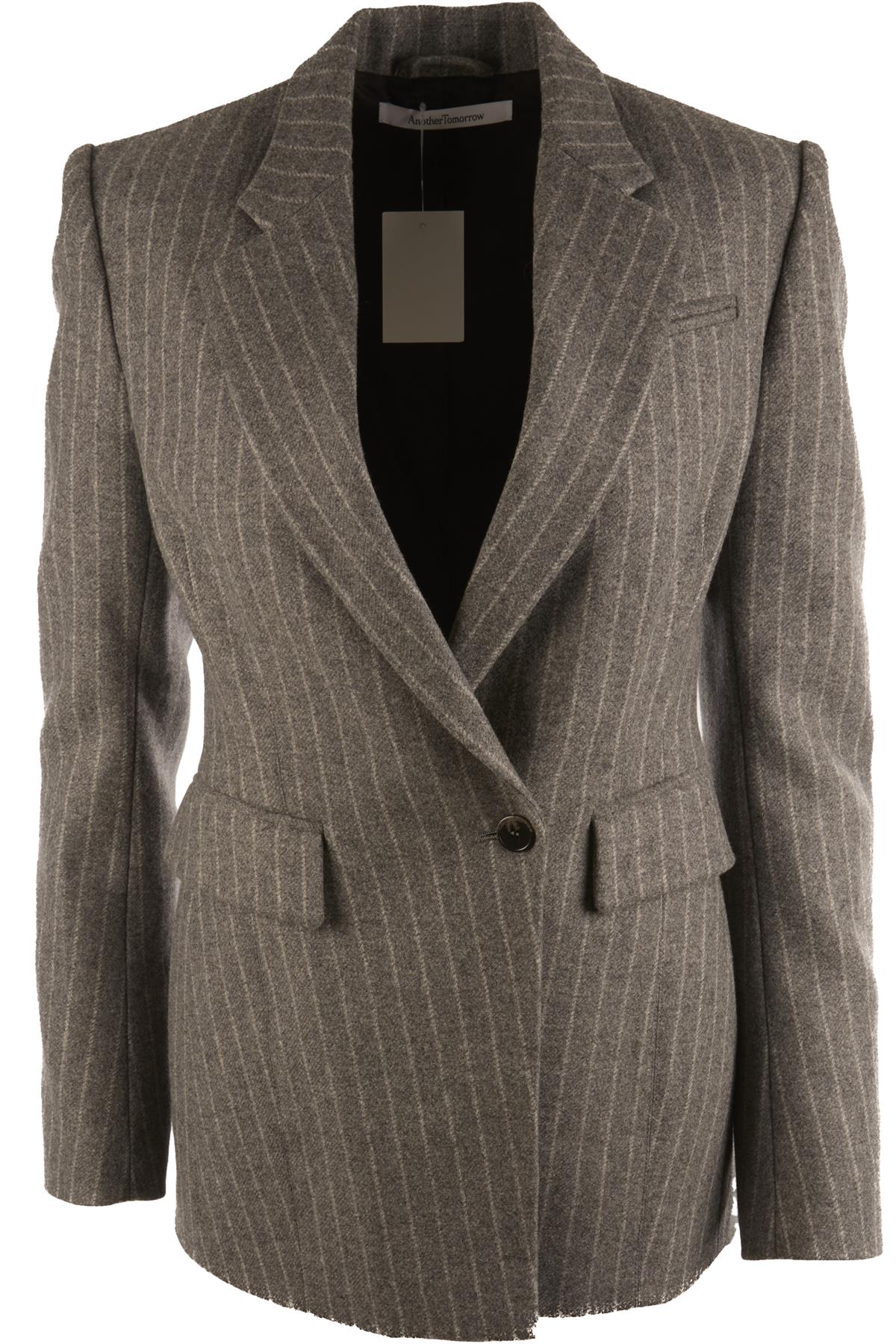 ANOTHER TOMORROW GREY WOOL BLAZER IT 38 UK 6