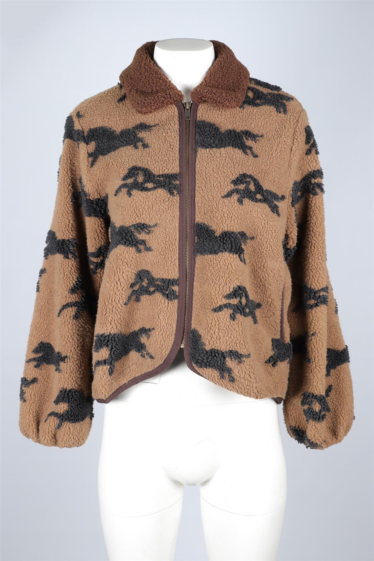 THE GREAT BROWN FLEECE JACKET UK 8