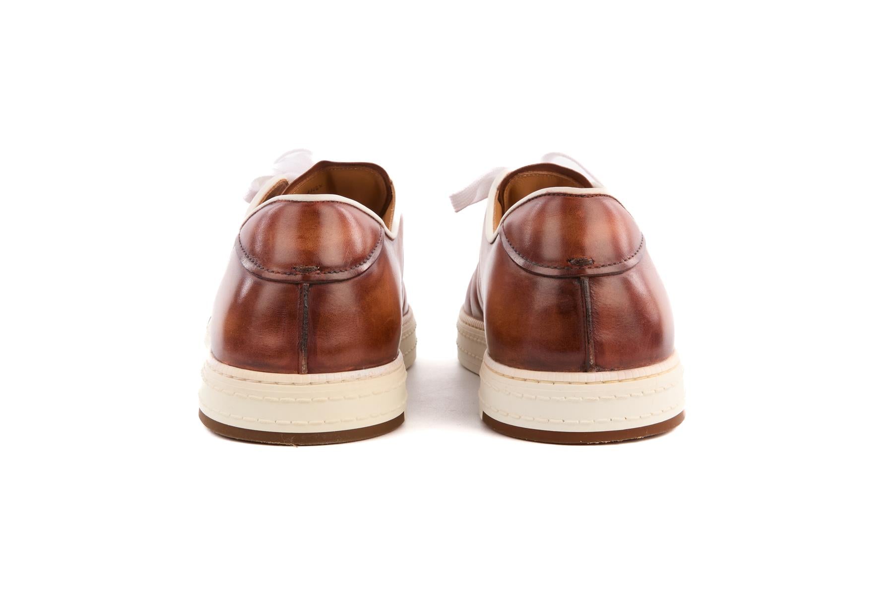 BERLUTI BROWN MEN'S LEATHER SNEAKERS UK 8.5 EU 42.5 US 9.5