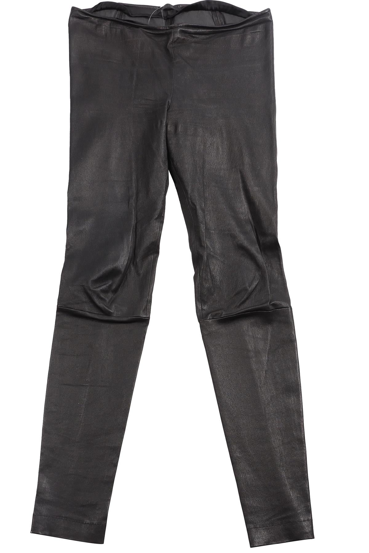 THE ROW BLACK LEATHER SKINNY PANTS LARGE