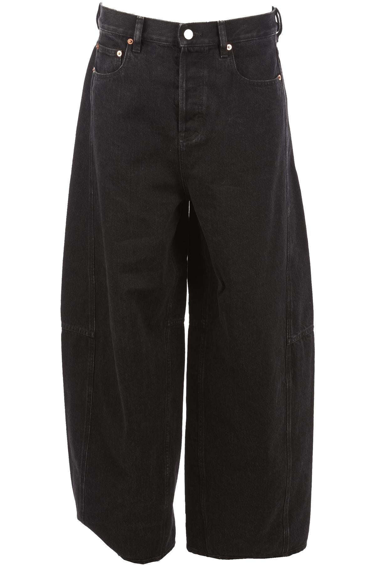 GUCCI BLACK HIGH RISE BARREL LEG JEANS W28