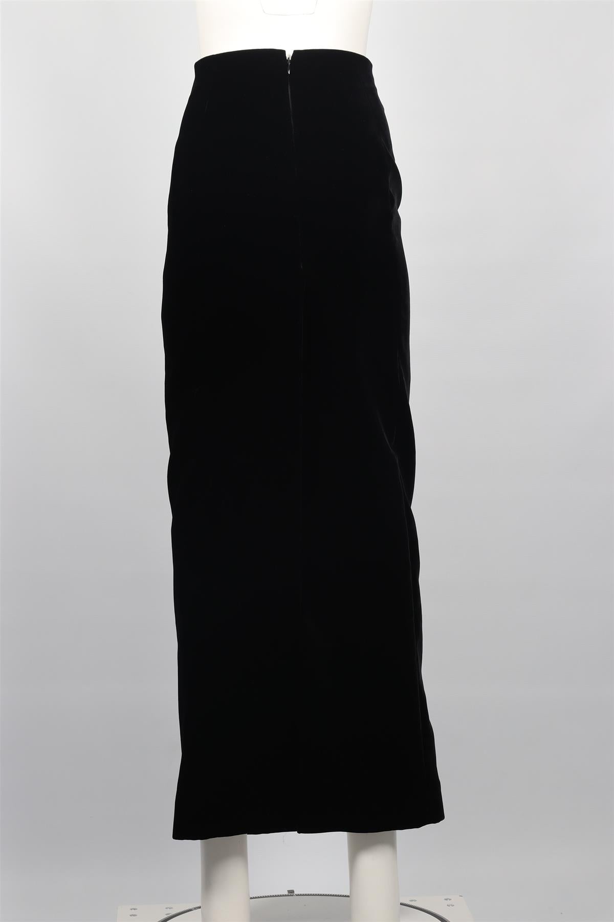 WARDROBE NYC BLACK VELVET MAXI SKIRT XSMALL