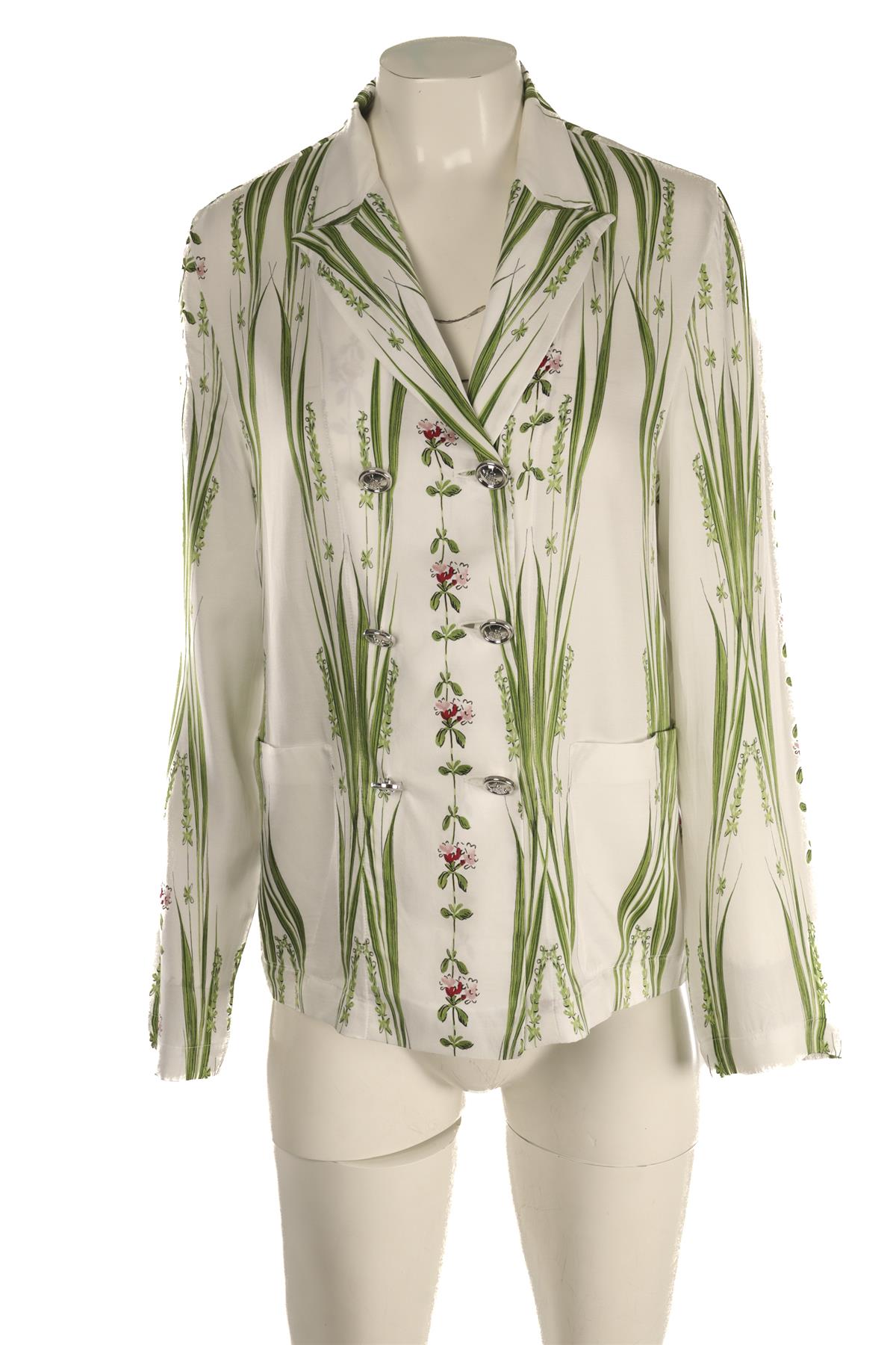 GIAMBATTISTA VALLI IVORY WOVEN SHIRT IT 42 UK 10