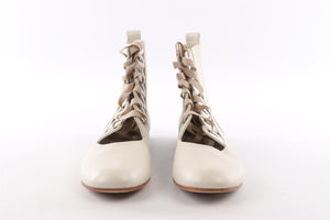 MARC BY MARC JACOBS ECRU LEATHER ANKLE BOOTS EU 40 UK 7 US 10