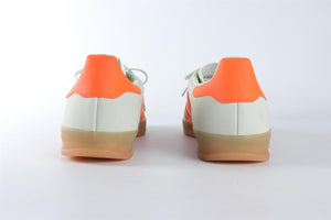 ADIDAS GREEN MEN'S GAZELLE LINEN GREEN SOLAR ORANGE SNEAKERS EU 42 UK 8 US 9.5