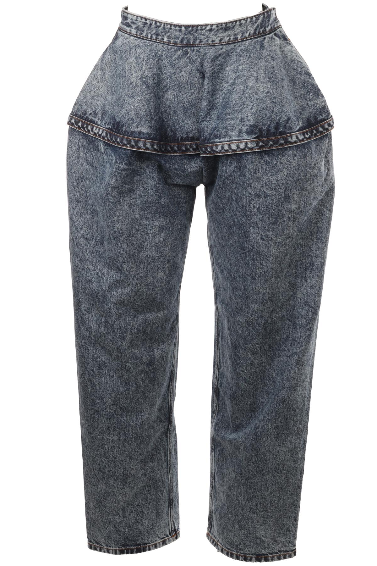 ALAÏA BLUE 2025 HIGH RISE WIDE LEG PANTS FR 34 UK 6