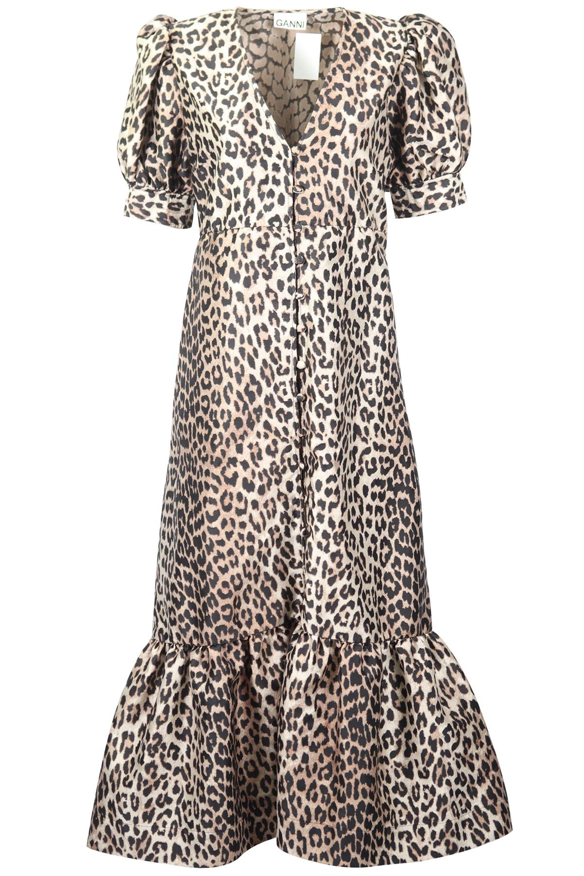 GANNI LEOPARD PRINTED DRESS DE 40 UK 12