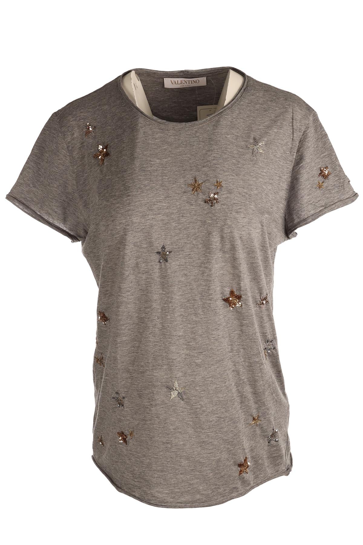 VALENTINO GREY COTTON T-SHIRT LARGE