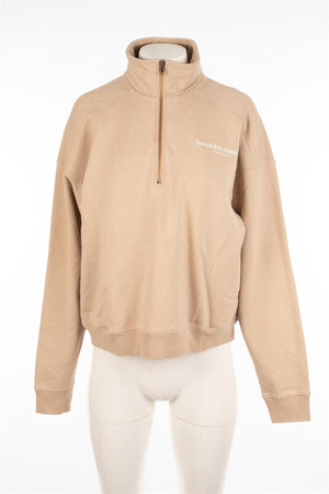 SPORTY & RICH BEIGE COTTON SWEATSHIRT MEDIUM