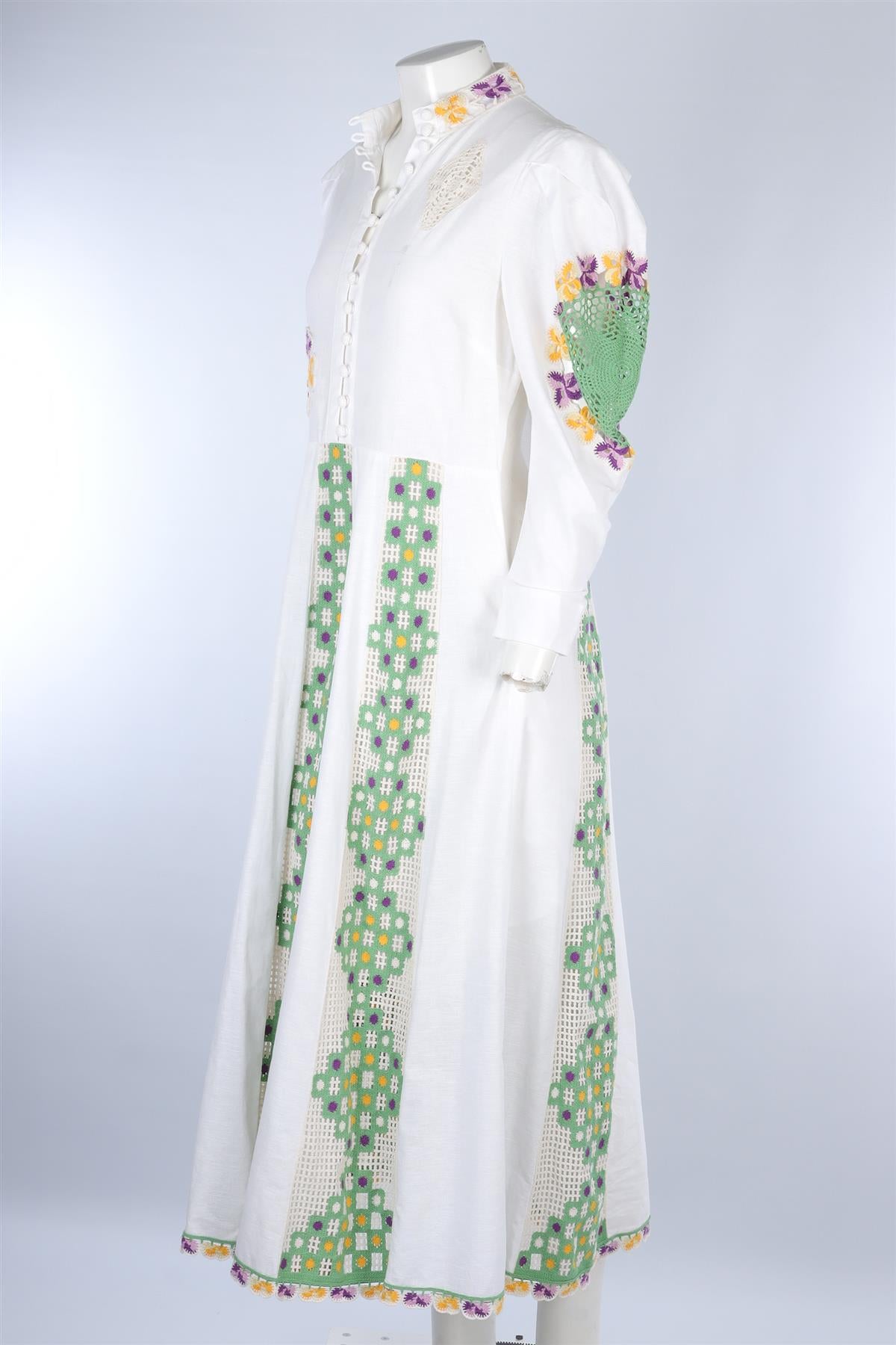 ALEMAIS WHITE LINEN MAXI DRESS AU 14 UK 14