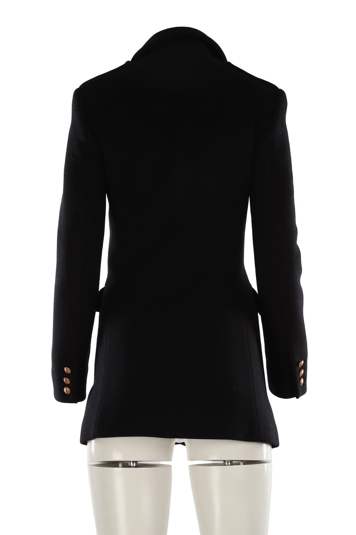 PRADA NAVY WOOL COAT IT 40 UK 8 US 4