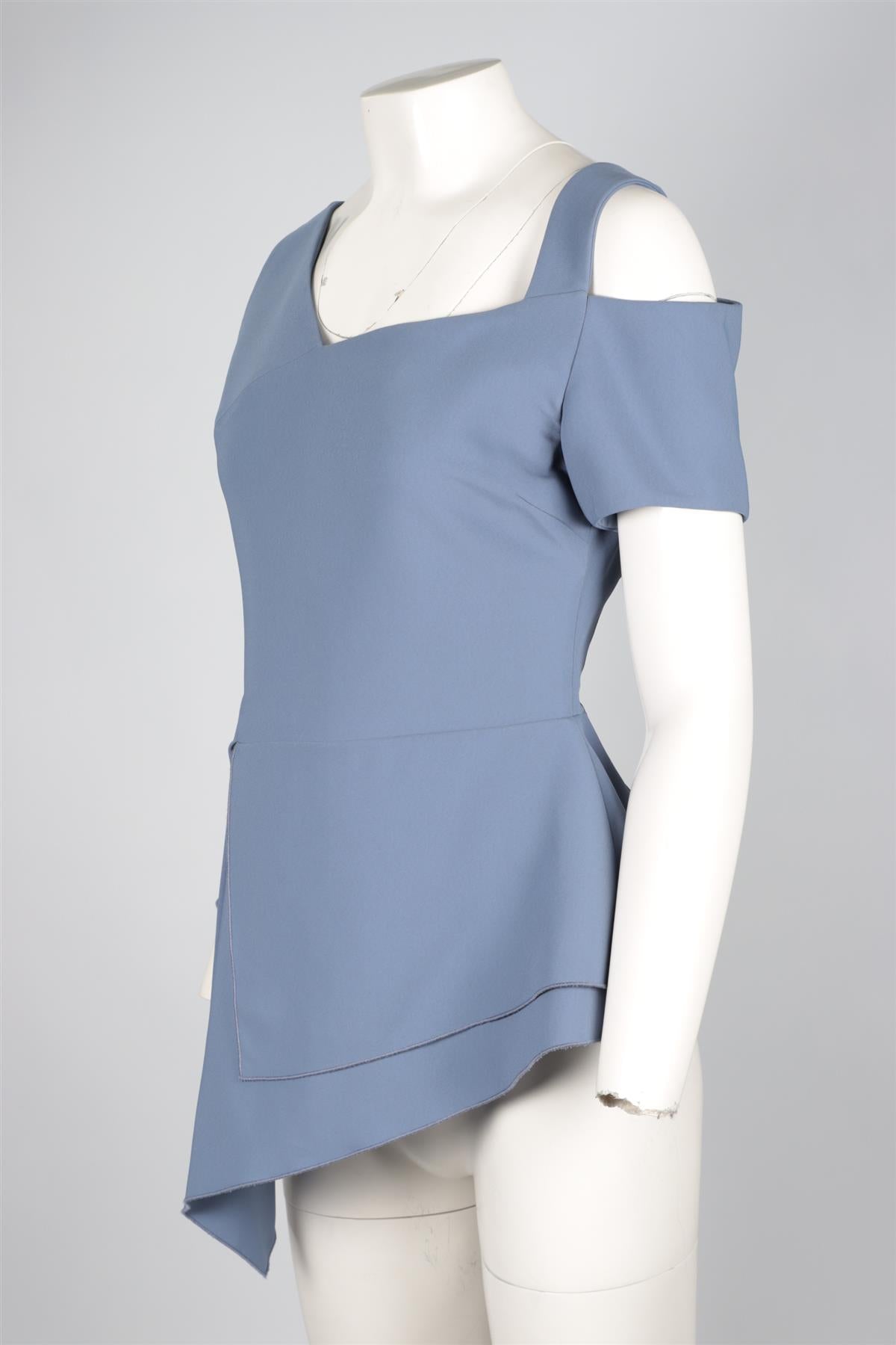 ANTONIO BERARDI BLUE CREPE TOP IT 44 UK 12