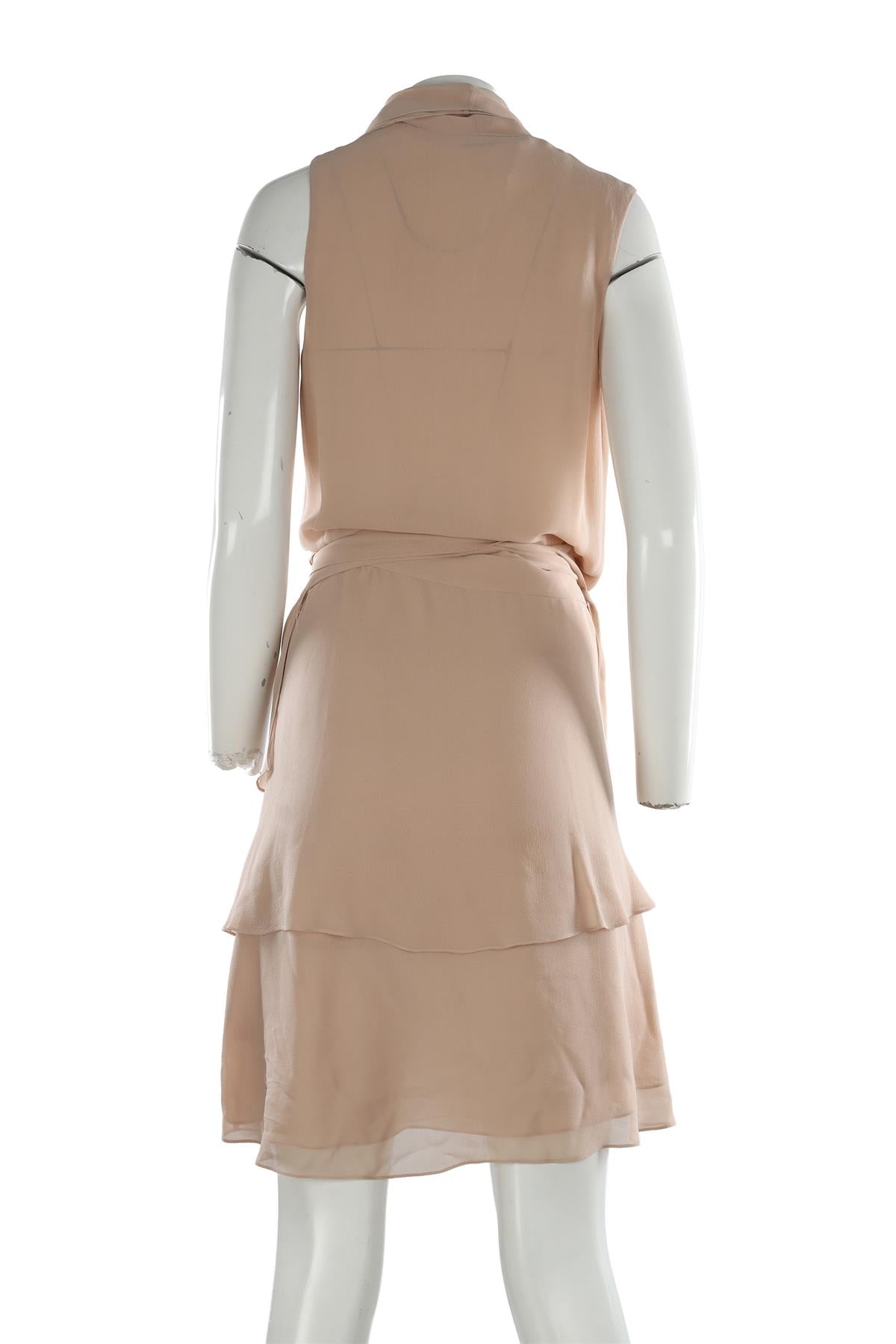 JOSEPH NUDE SILK MIDI DRESS FR 36 UK 8 US 4