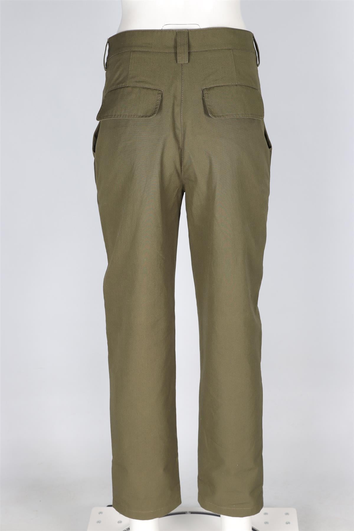 VALENTINO GREEN COTTON TAPERED TROUSERS IT 38 UK 6